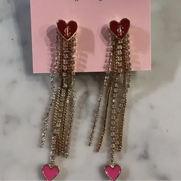 Juicy Couture Red and Pink Heart Earrings - Picture 3 of 4
